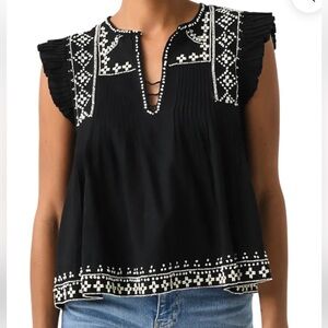 NWT Sea NY Millie Flutter Embroidered Top